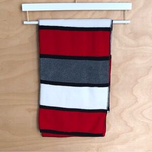 St. John's Bay Fleece Scarf Red Gray and White Outwear Kids One Size